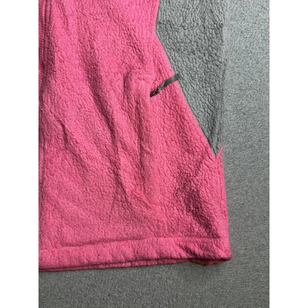 The North Face Jacket Girls XL 18 Pink Fuzzy Fleece Full‎ Zip Pockets Outdoor